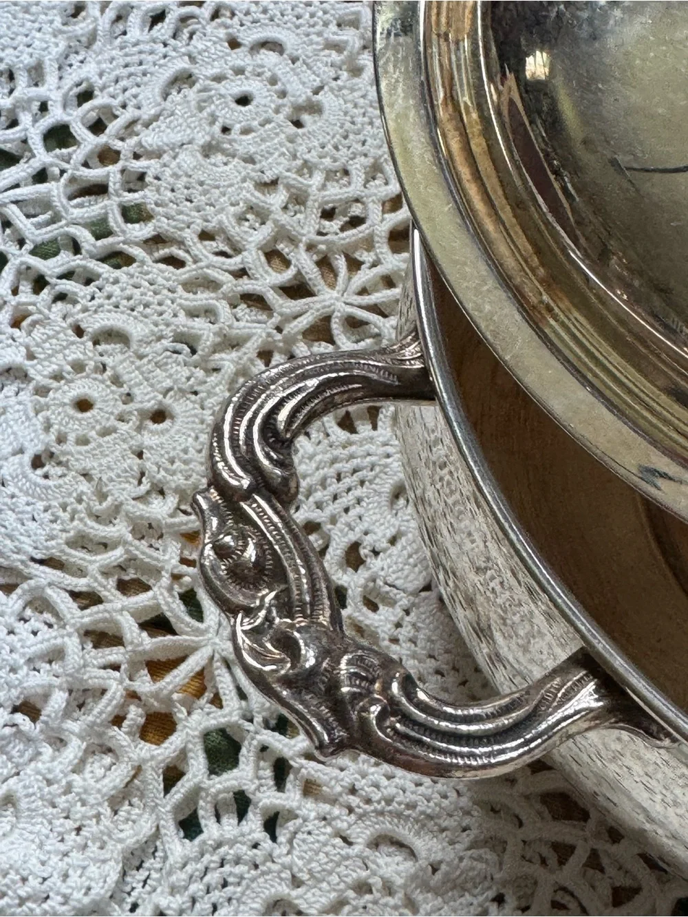 Vintage Towle Silver Covered Serving Dish with Ornate Handles